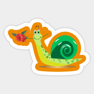 FUNNY SNAIL WITH FLOWER Sticker